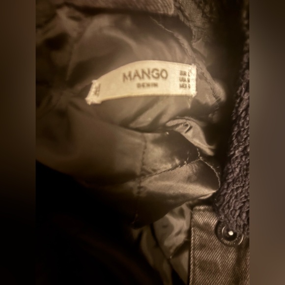 🖤 Mango Cropped Sherpa Collar Denim Jacket | Size M 🖤 - Picture 10 of 10